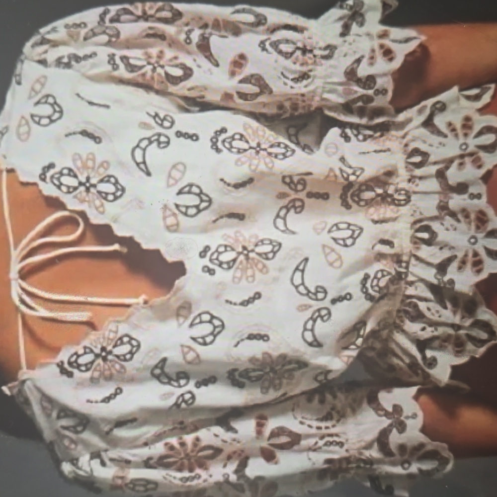 Anthropologie Eyelet  Cream Lace Blouse S - Picture 2 of 9